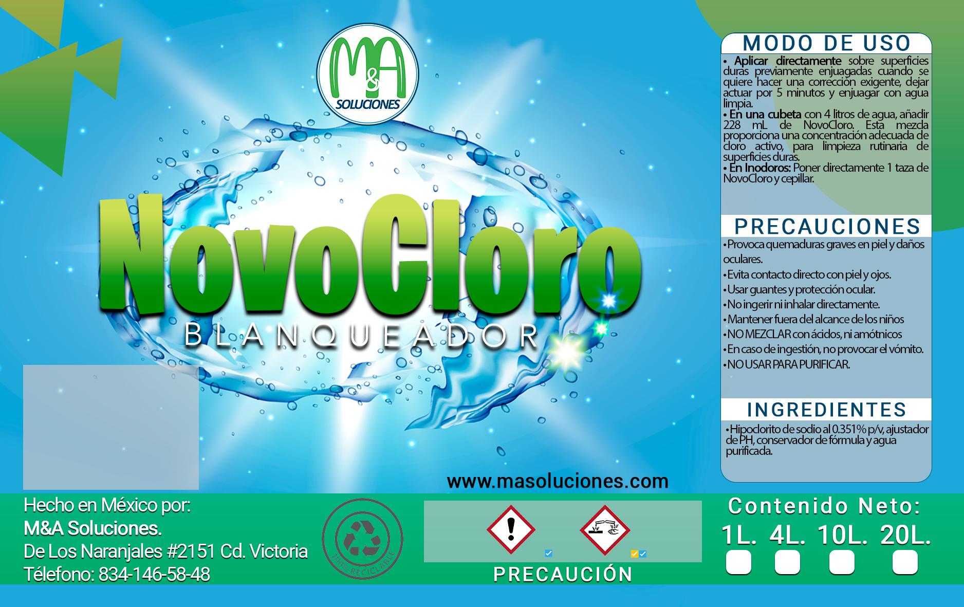 NovoCloro Blanqueador 1L